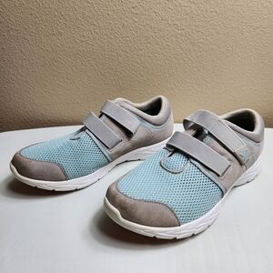 Vionic Womens Blue/Gray Brisk Z-Strap Slip On Shoes EMA/ASR 1840-Size 9.5W